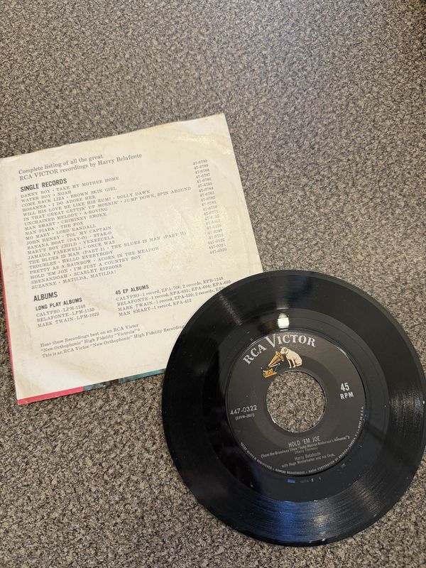 The Best of Belafonte 45rpm Hold em' Joe and I'm Just a Country Boy