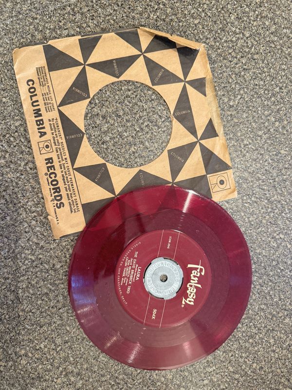 Laura by Dave Brubeck Trio 45rpm Fantasy Records Red Vinyl