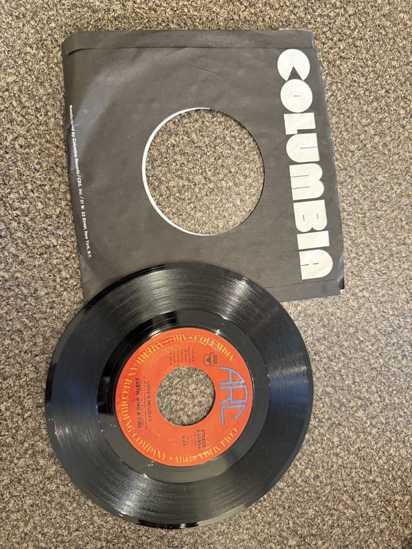 &quot;Love&#39;s Holiday&quot; and &quot;September&quot; Earth Wind and Fire 45 RPM Vinyl Record Columbia Records