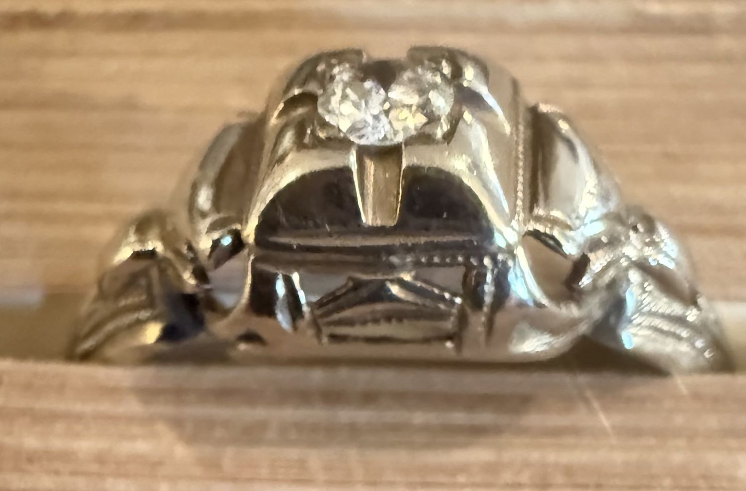 White Gold 18K Diamond Deco Era Ring Size 10.25