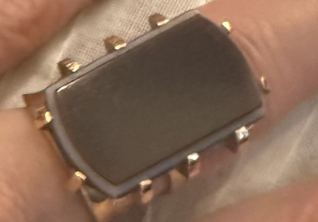 NOS Antique Size 5 10kt Gold Blank Layered Onyx