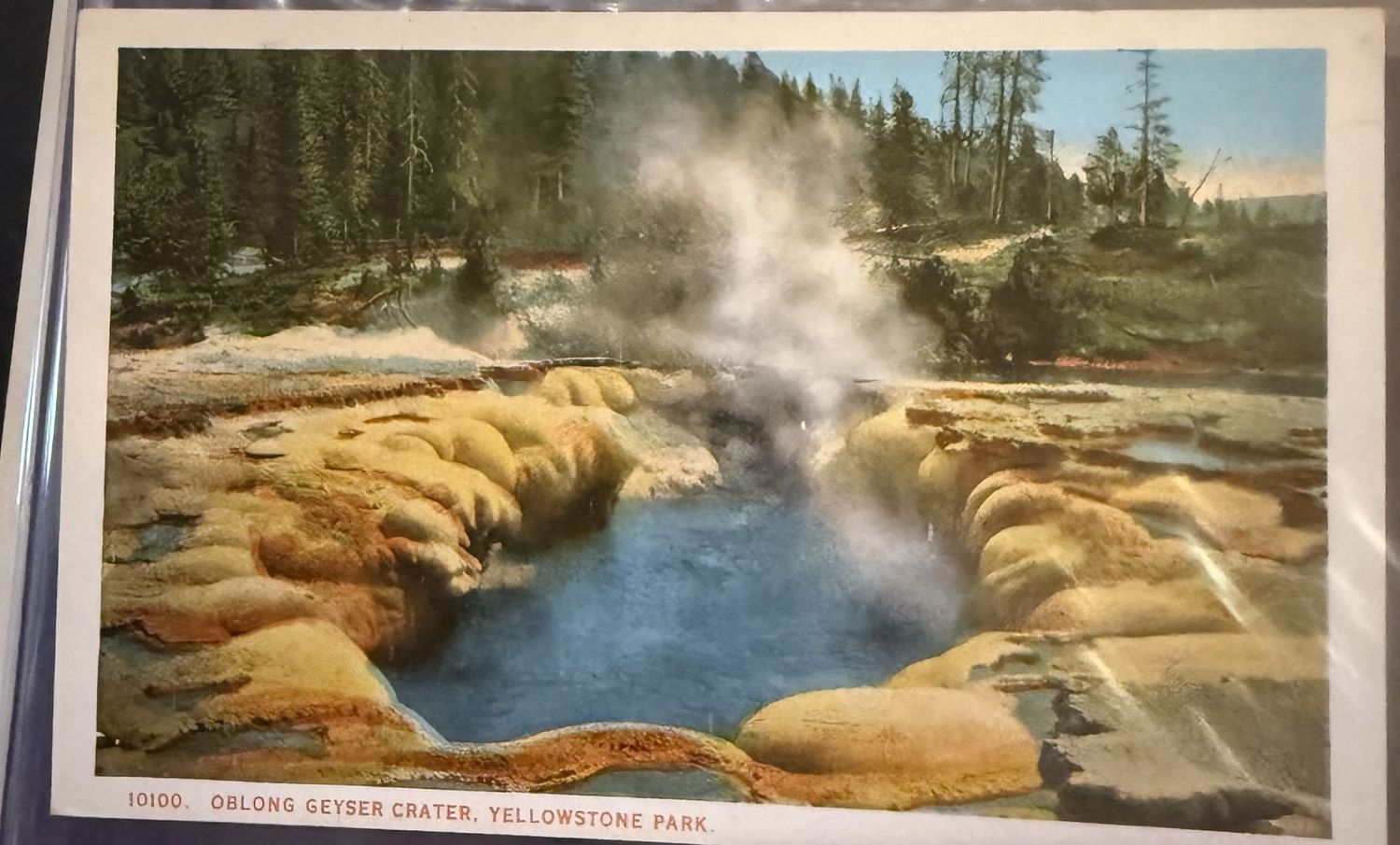 J.E. Haynes MN Photograph PostcardOblong Geyser Crater, Yellowstone