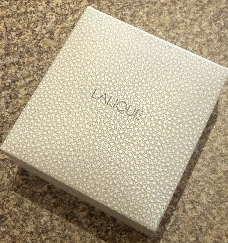 Lalique Cross in Original Box Aqua Color