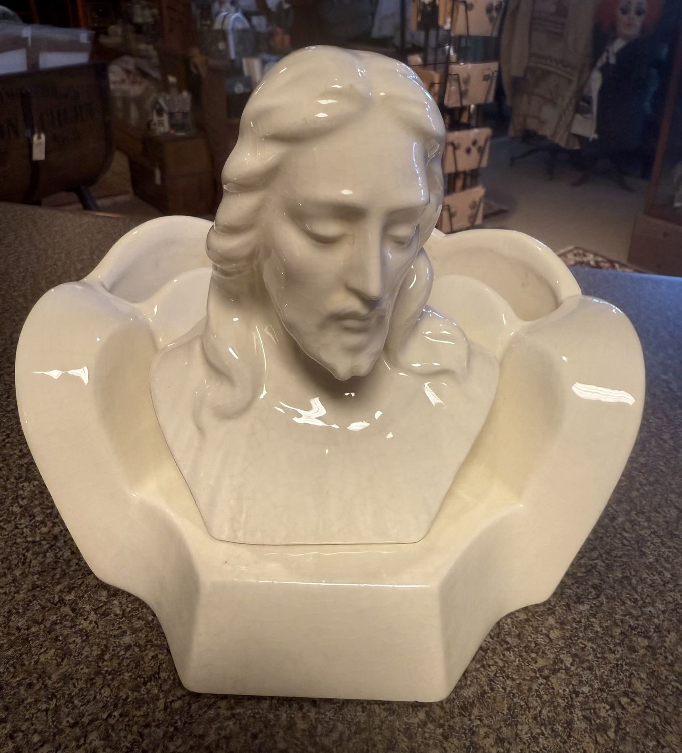 USA Ceramic Jesus Bust Planter