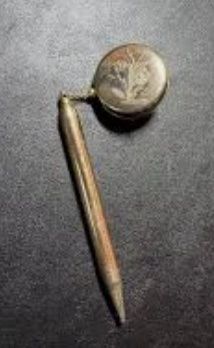 Vintage Gold Filled Metal Mechanical Retractable Pencil Brooch