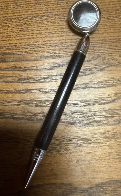 Vintage Mechanical Pencil on Retractible Chain Brooch