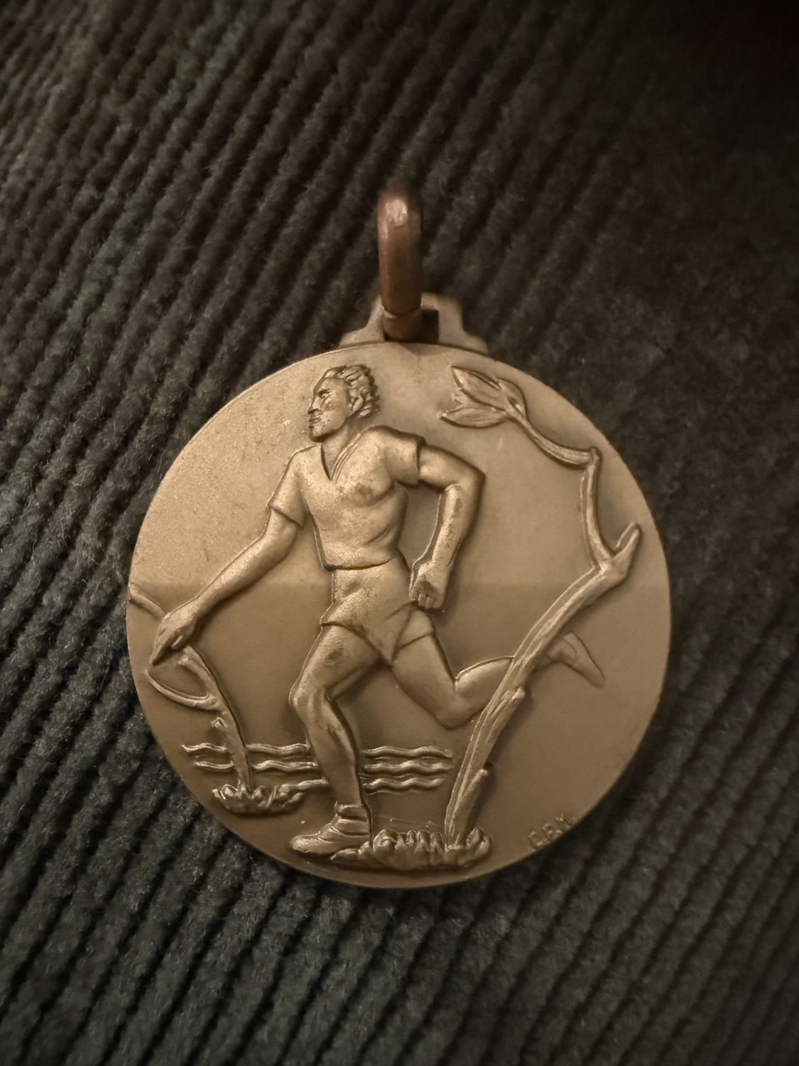 Antique Track &amp; Field Bronze Medal Pendant