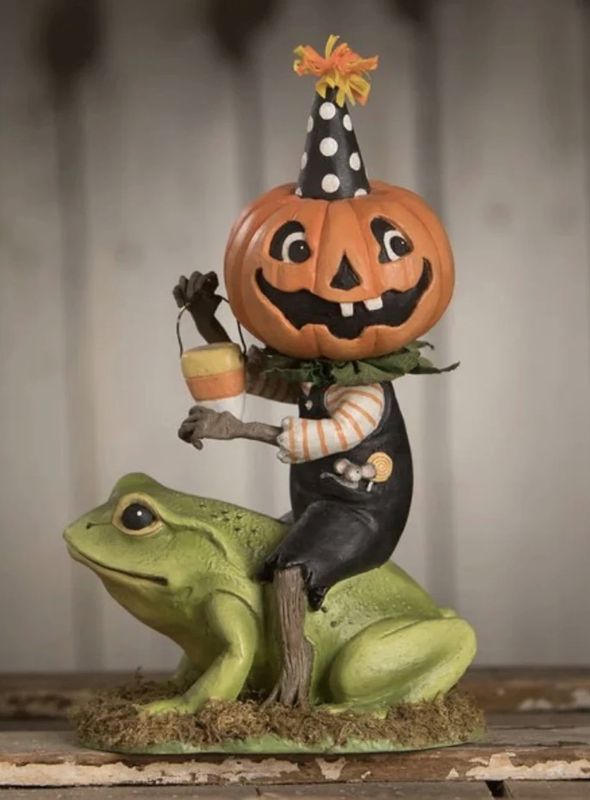 Bethany Lowe Tricky Beau Riding Frog Goblin