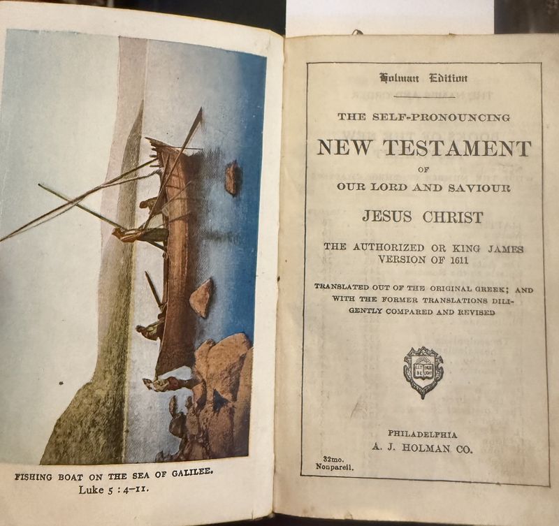 Antique New Testament A.J. Holman Small Red "Holman Edition"