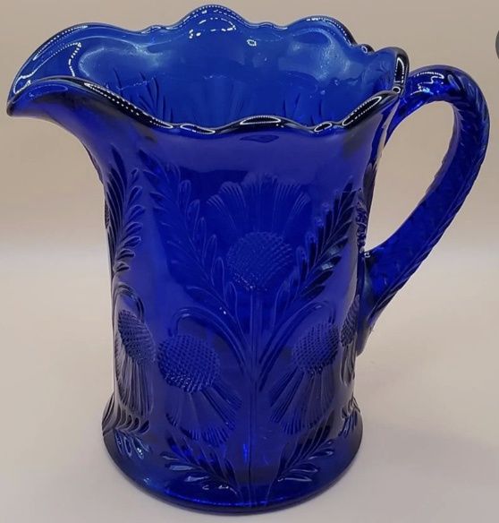 Vintage Mosser Inverted Thistle Pattern Glass Pitcher