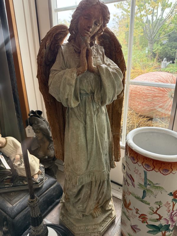 Vintage Standing Cement Garden Angel