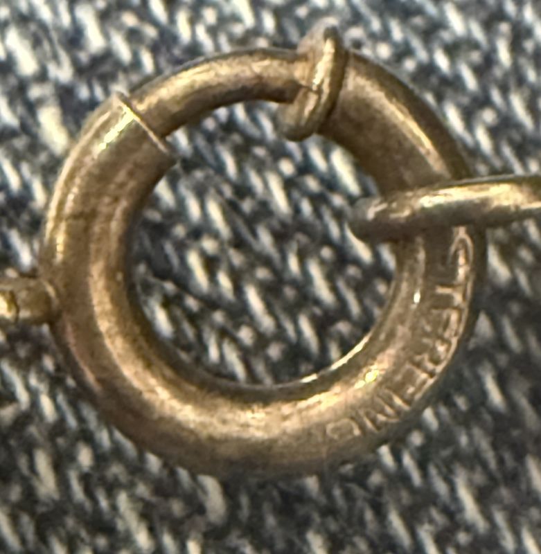 Heavy Gauge Sterling and Amethyst Glass Necklace Antique Victorian/Edwardian