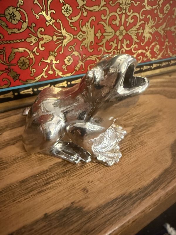Silver Plated Frog Flower Frog (Is that redundant?)