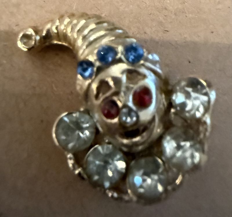 Vintage Clown Rhinestone Scatter Pin