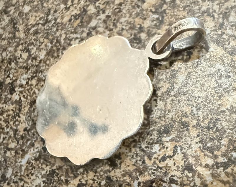 Sterling Virgin mary Pendant Medallion Charm