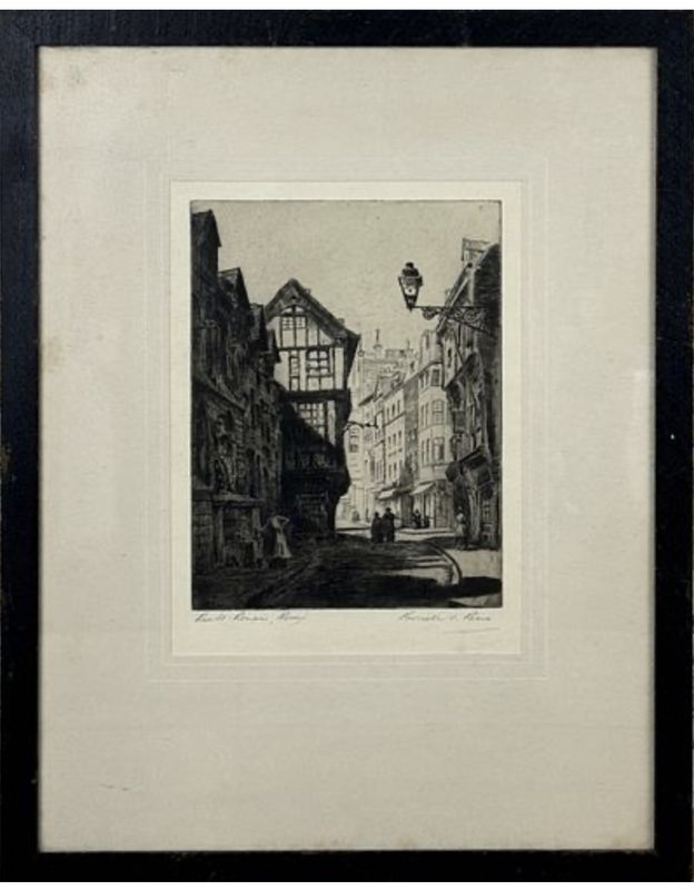 Russell Reeve  signed engraving of Joan of Arc&#39;s House