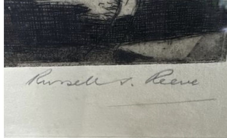 Russell Reeve  signed engraving of Joan of Arc's House