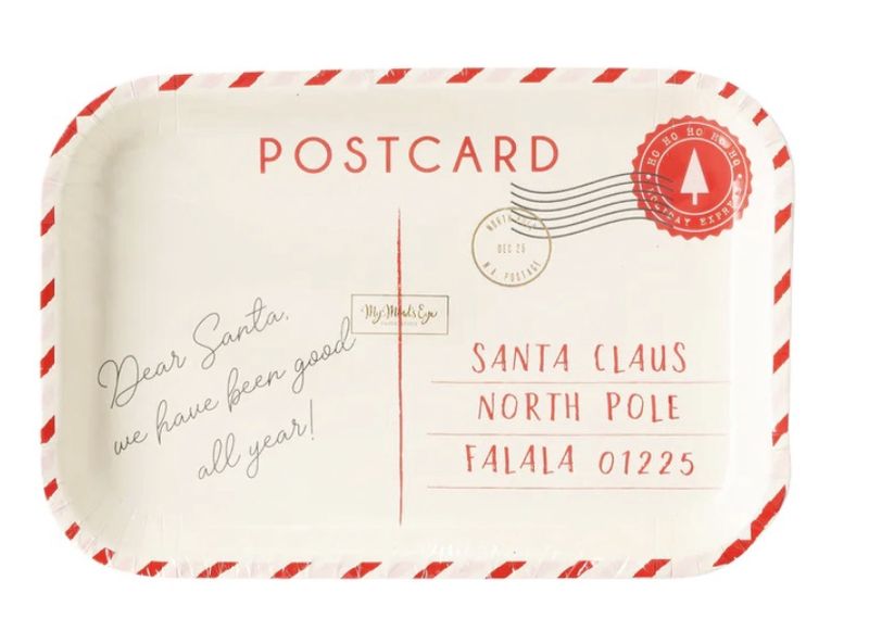 Postcard to Santa Paper Plates