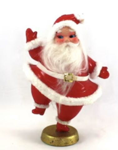 Mid-Century Flocked Santa Claus Figurine