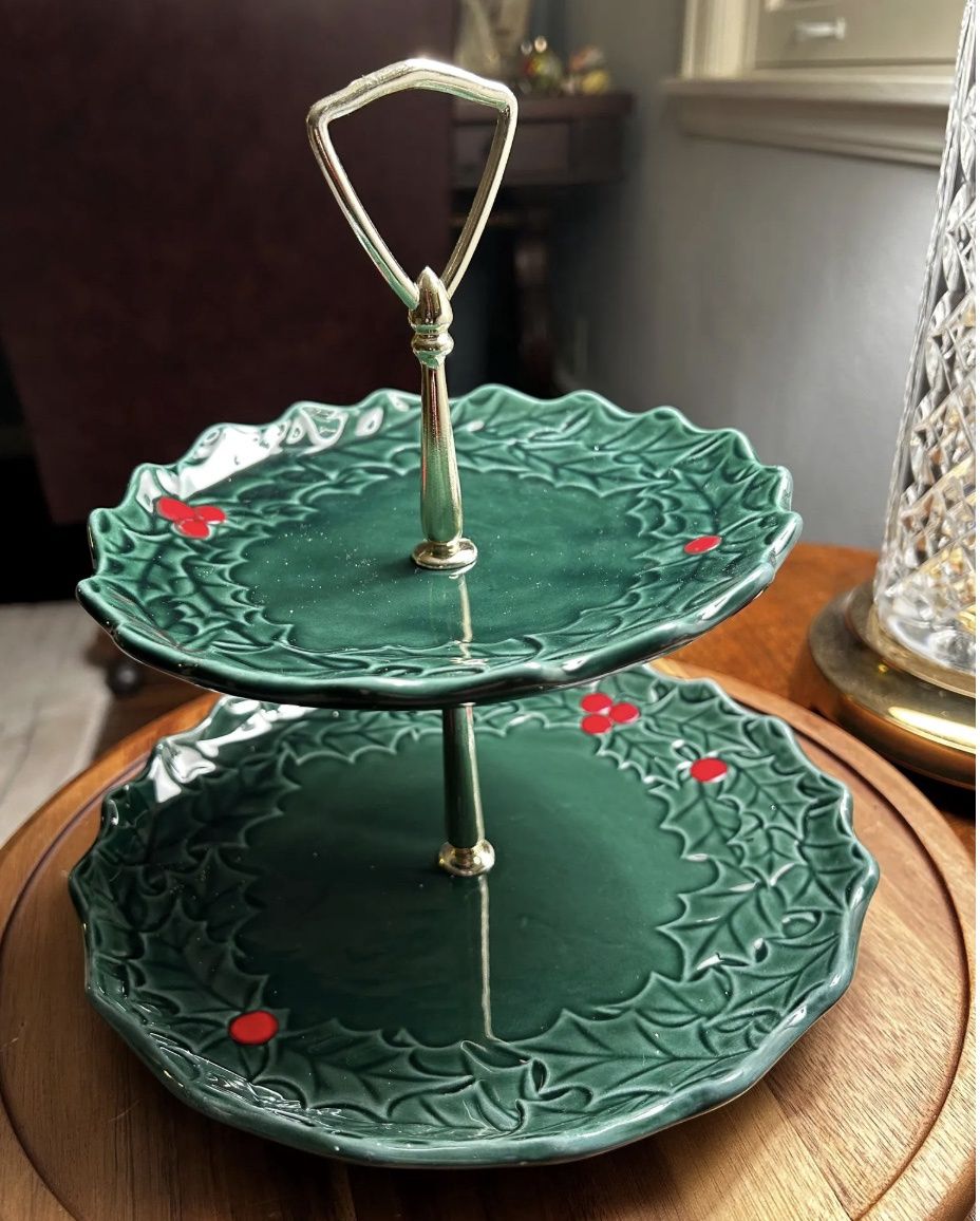 Lefton Mid Century Two Tiered Tea Tray