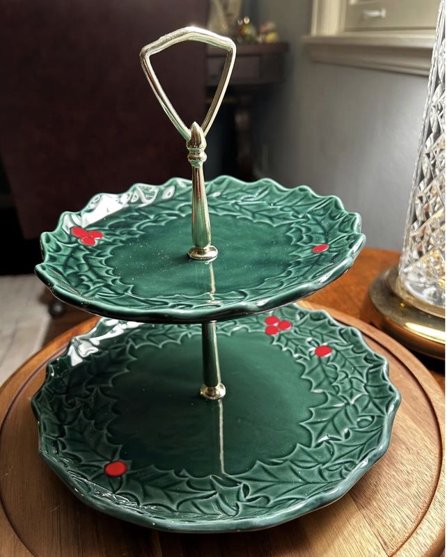 Lefton Mid Century Two Tiered Tea Tray