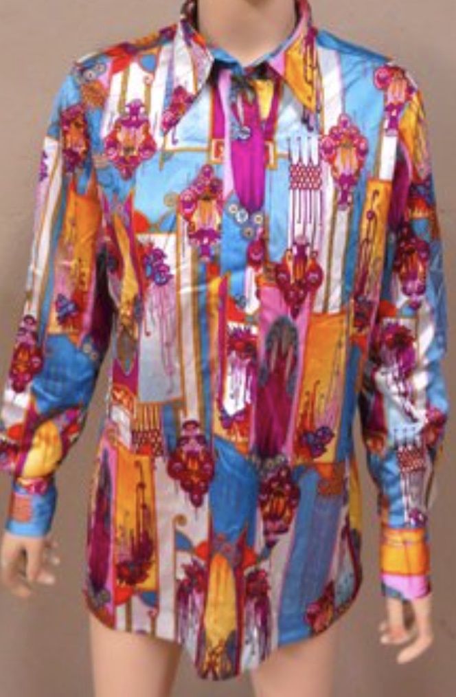 PyKetts  Mod Colors and Pattern Long Sleeve Blouse