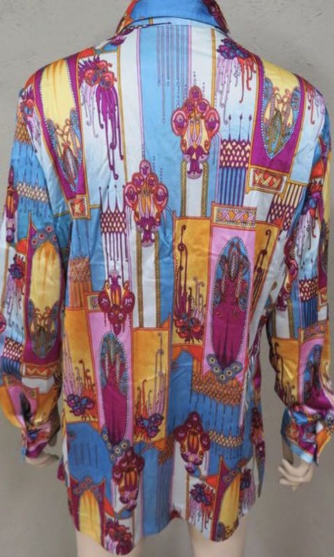 PyKetts  Mod Colors and Pattern Long Sleeve Blouse