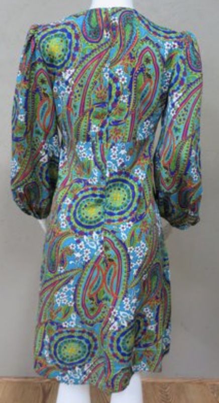 1960's Groovy Paisley Print Boho Short Dress