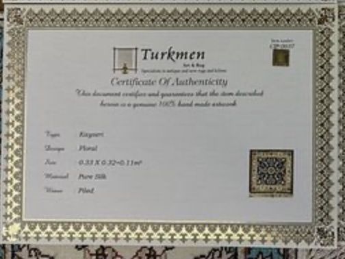 Silk Turkmen Kayseri Mat  Floral