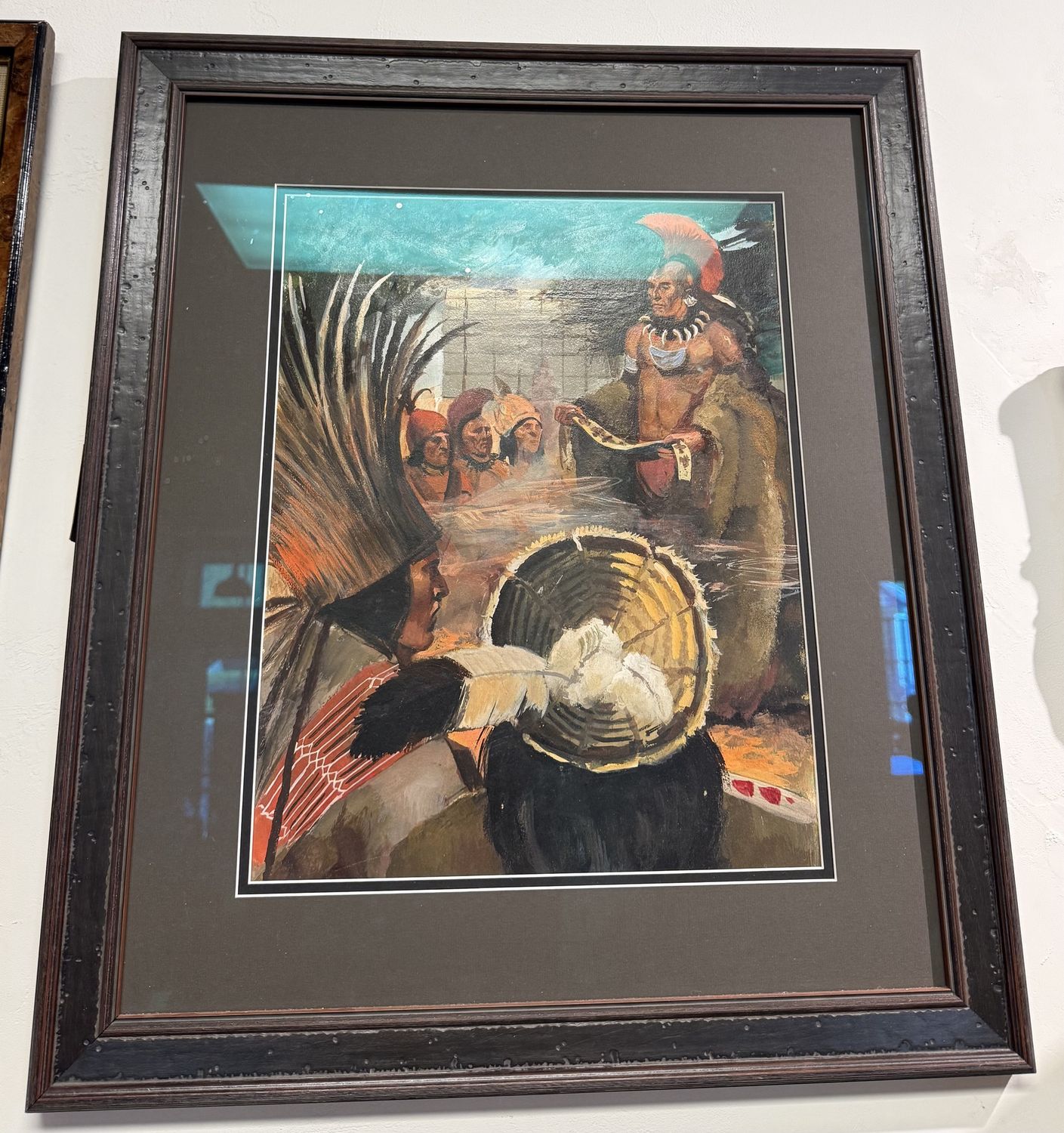 Framed Original Oil Painting Native Americans-Robert Glaubke