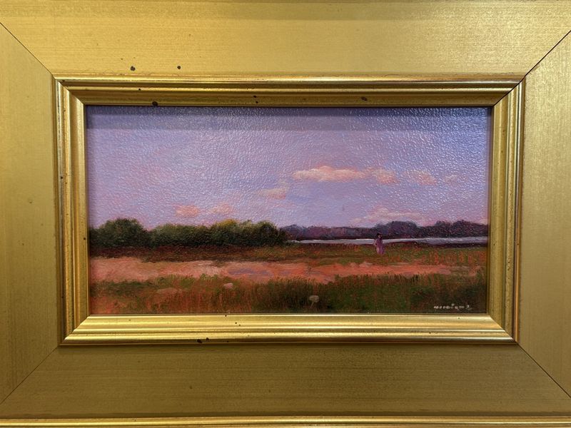 Monique Sakellarios (AMERICAN 20th Century) oil on Masonite board