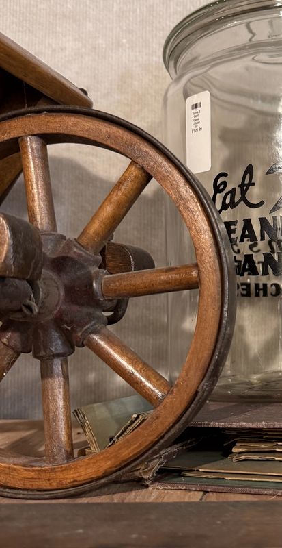 Antique Advertising Wood Wheelbarrow