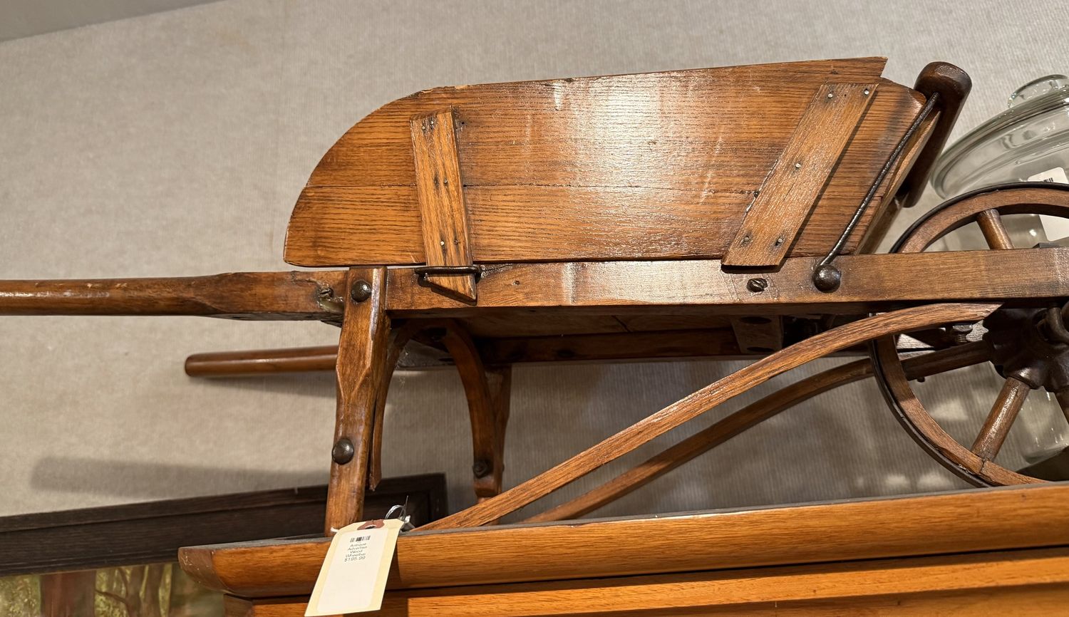 Antique Advertising Wood Wheelbarrow