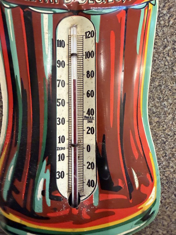 1923 Coca Cola Thermometer Sign Dec. 25