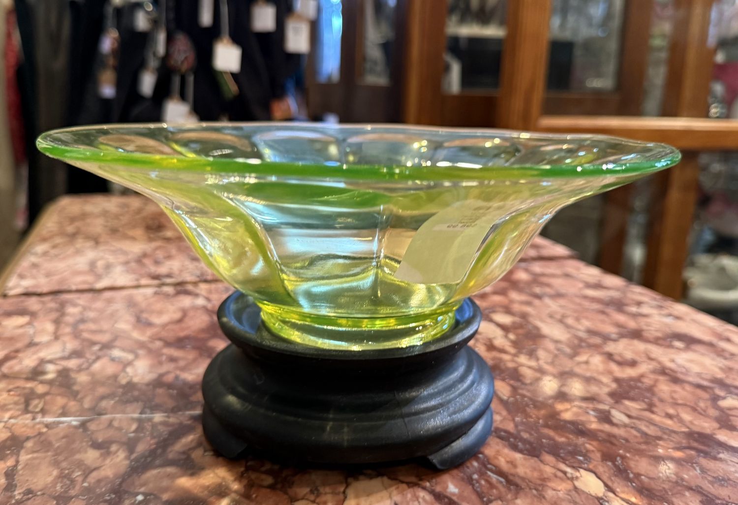 Deco Vaseline Uranium Glass Bowl