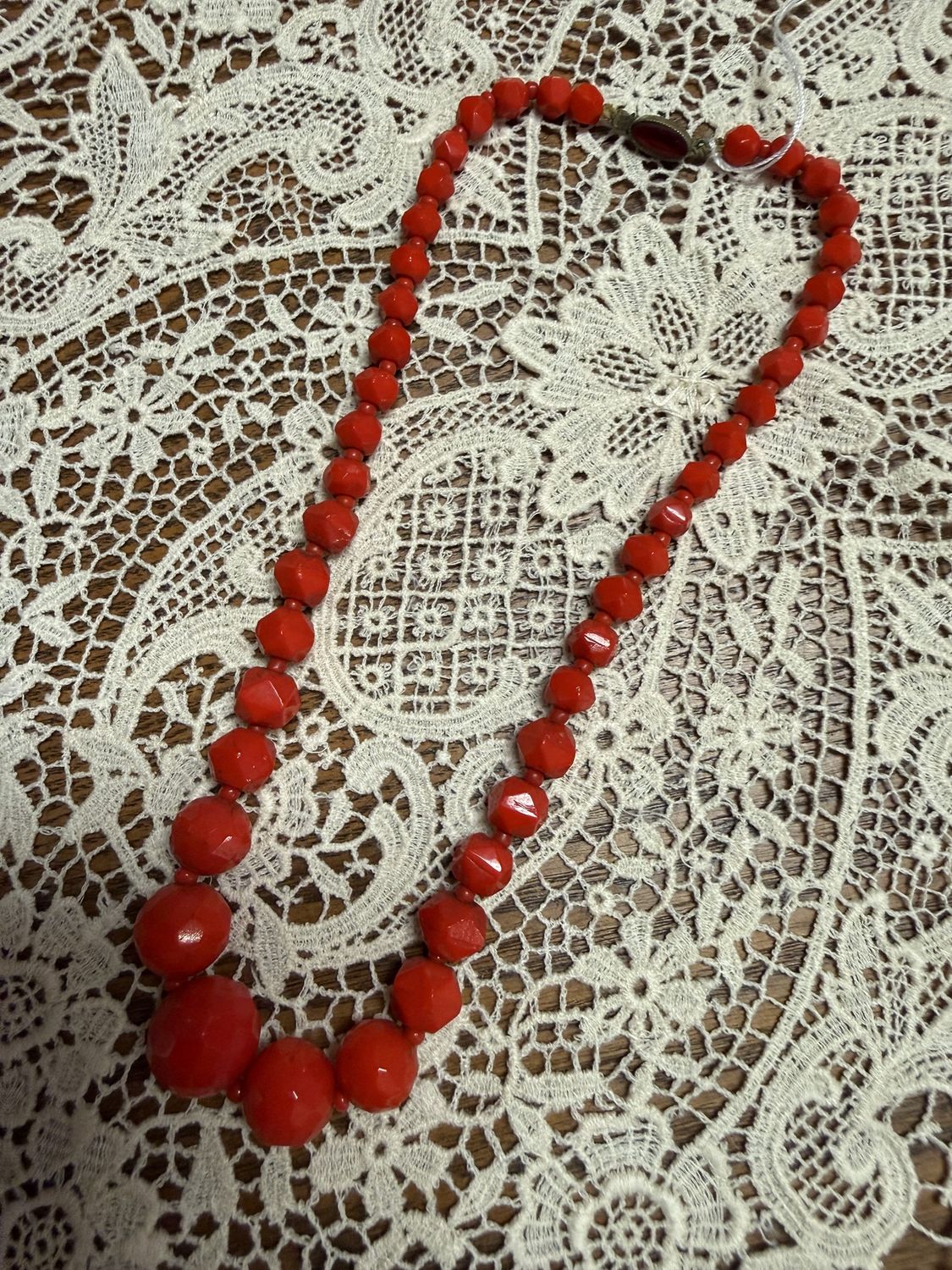 Deco Czech Red Bead Necklace