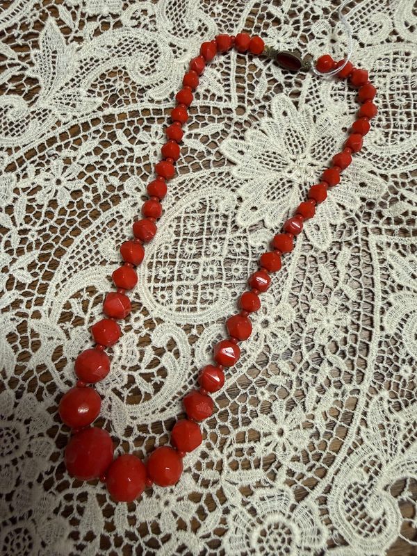 Deco Czech Red Bead Necklace