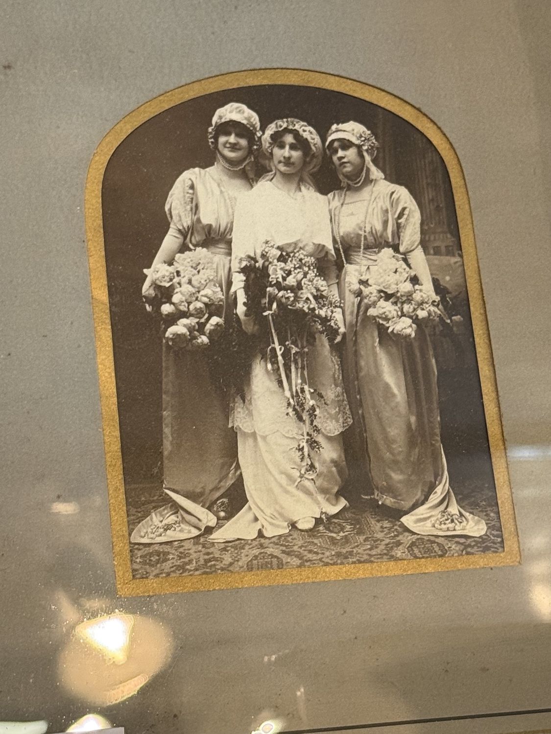 Gesso Frame Ebonized 3 Ladies-Wedding Party Victorian