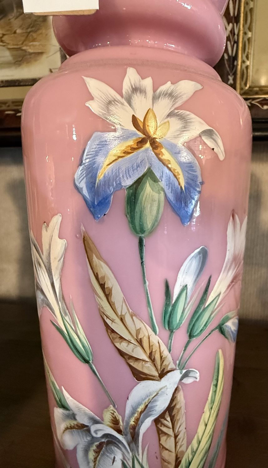 Victorian Pink Enameled Vase