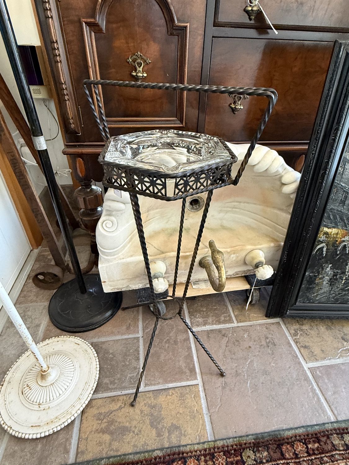 MCM Wire Mesh Ashtray Stand