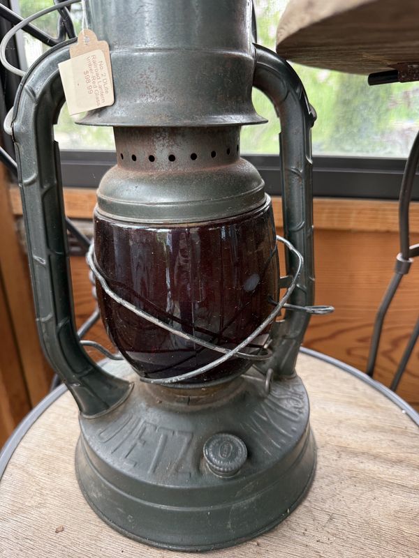 No. 2 DLite Railroad Lantern Amber-Red Glass
