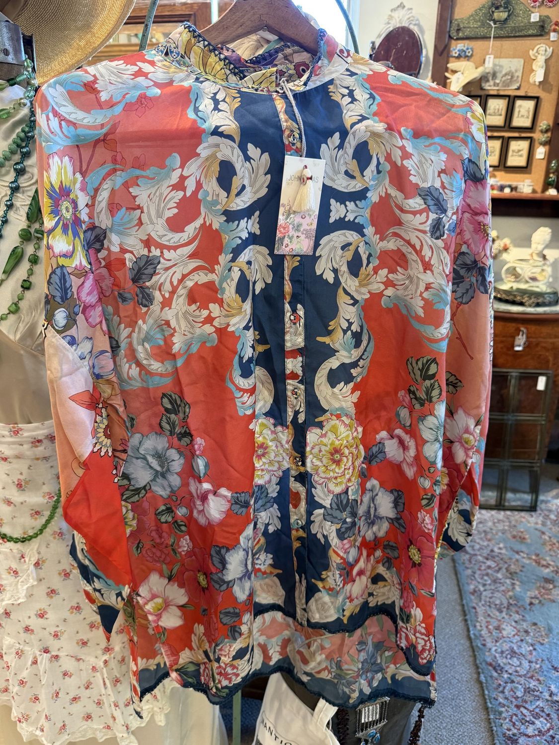 Johnny Was Silk Blouse Size Small