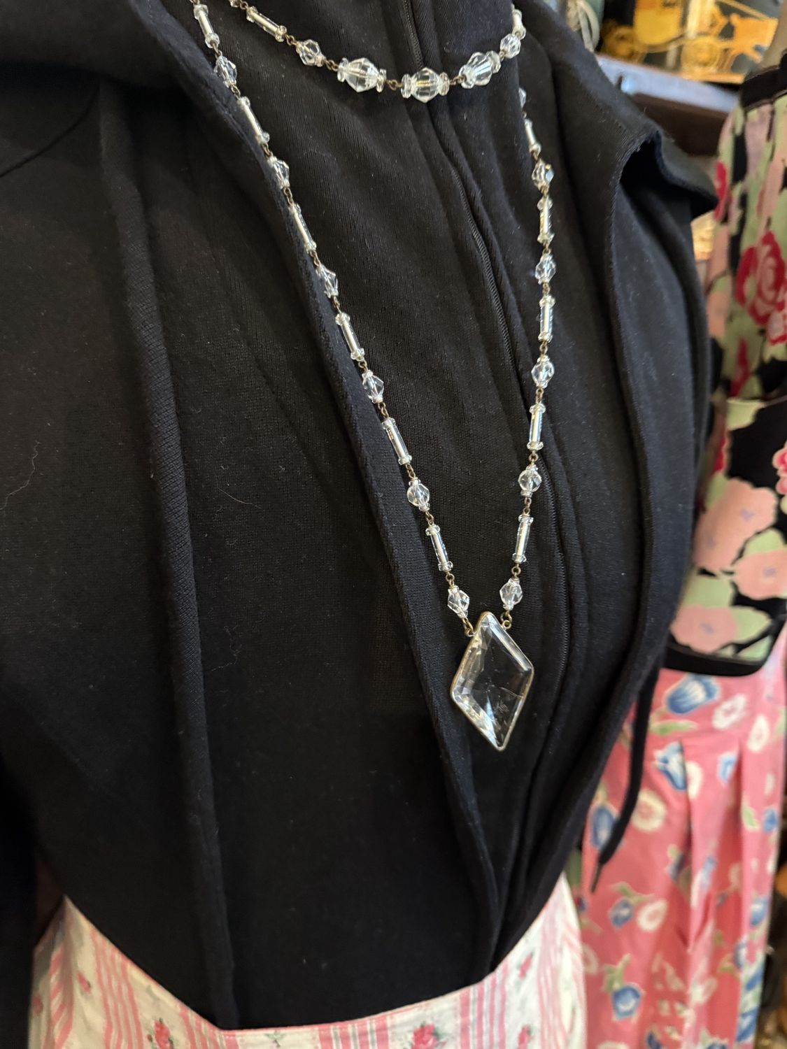 Edwardian Crystal Two Tiered Necklace Czech