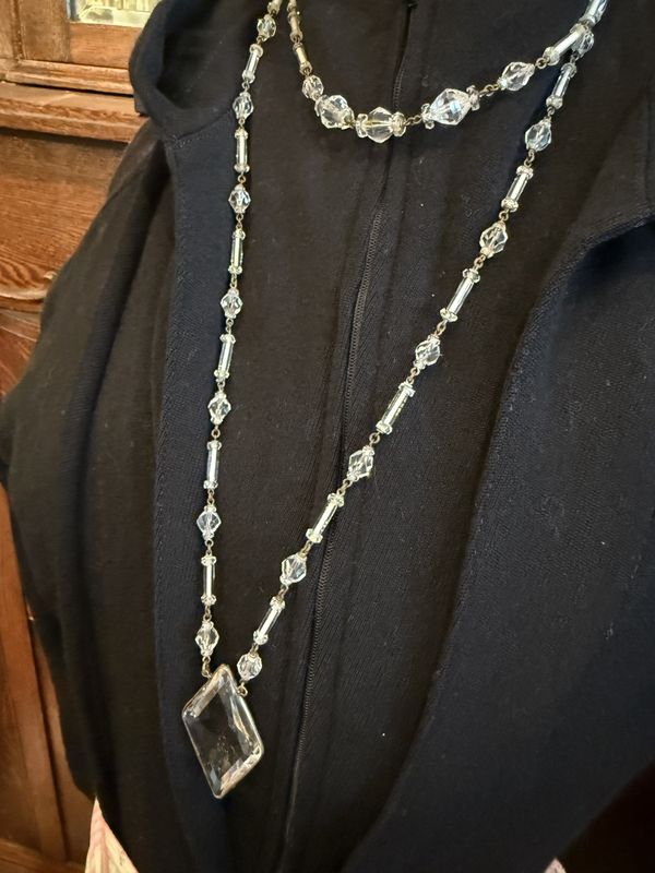 Edwardian Crystal Two Tiered Necklace Czech