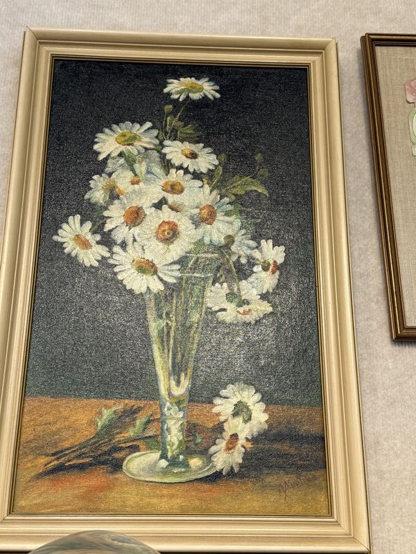 Agatha  Martin Original Oil Daisies in Vase Still Life
