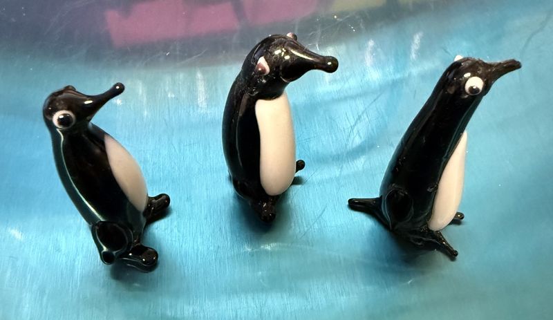 Vintage Handblown Glass Penguin Miniature  EACH 11.99