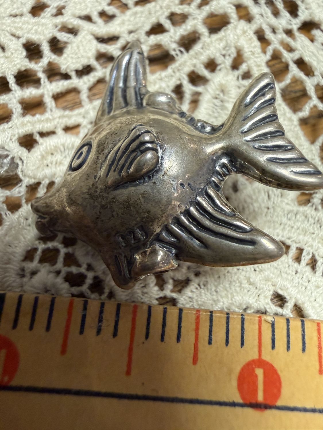 3D Puffy Sterling Fish Bead