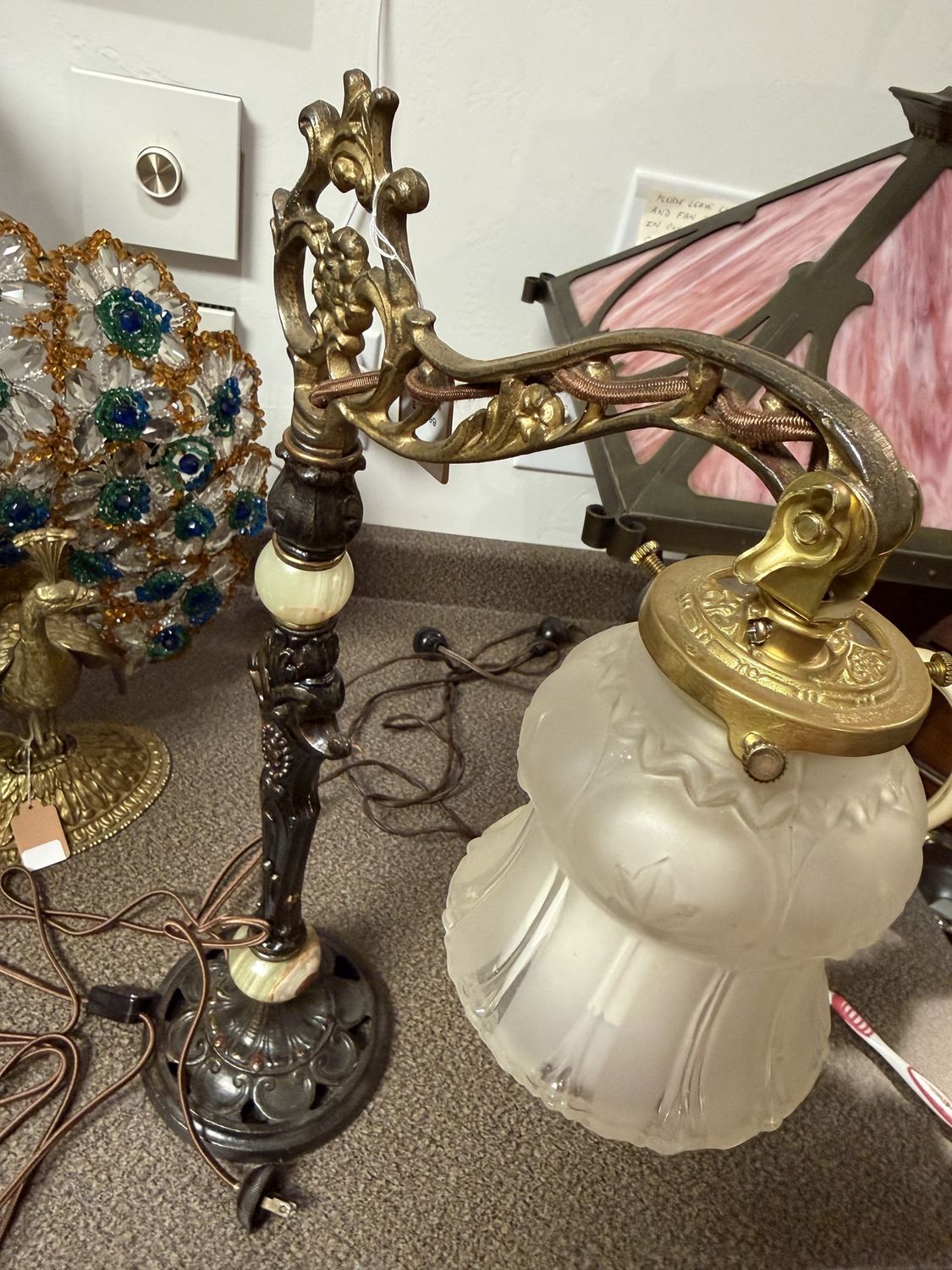 Antique 1920s Table Bridge Lamp
