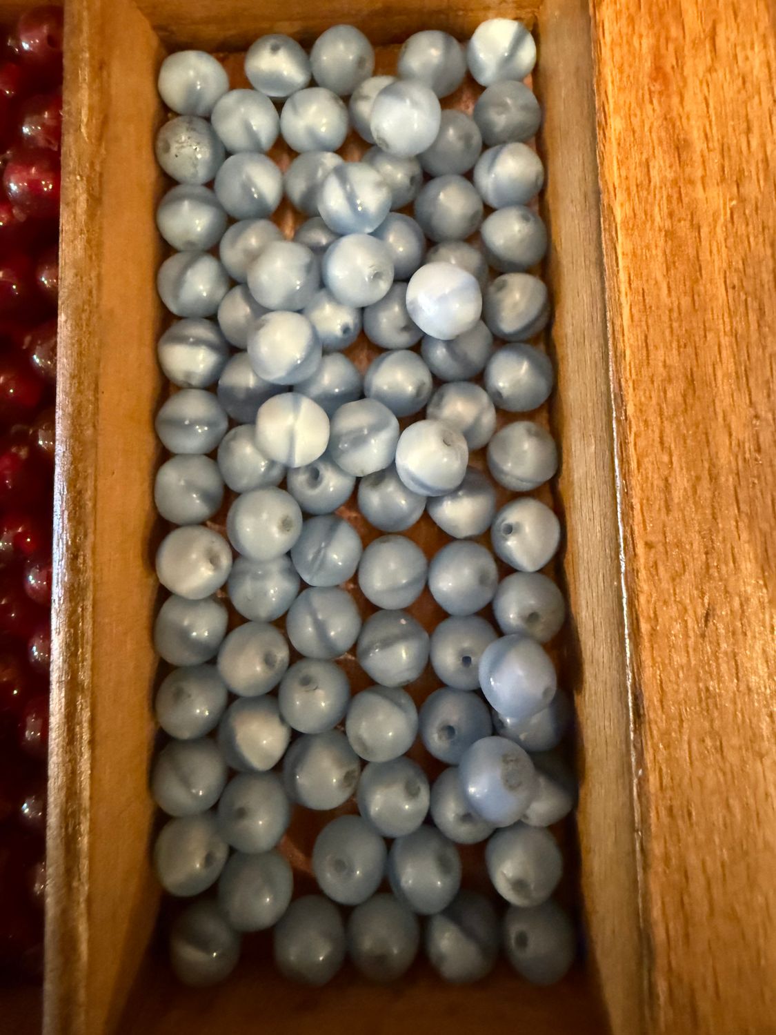 #75 Antique Glass Round Blue &amp; White Beads EACH EACH EACH