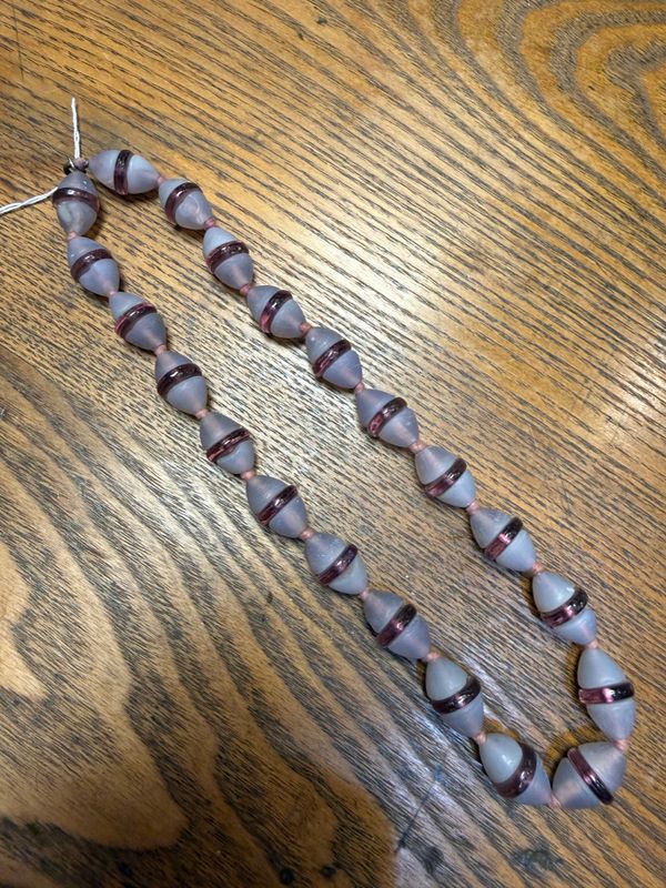 Art Deco Period Amethyst Glass Choker necklace Hand Knotted